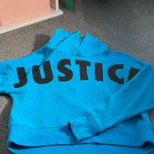 Blue justice hoodie in well condition